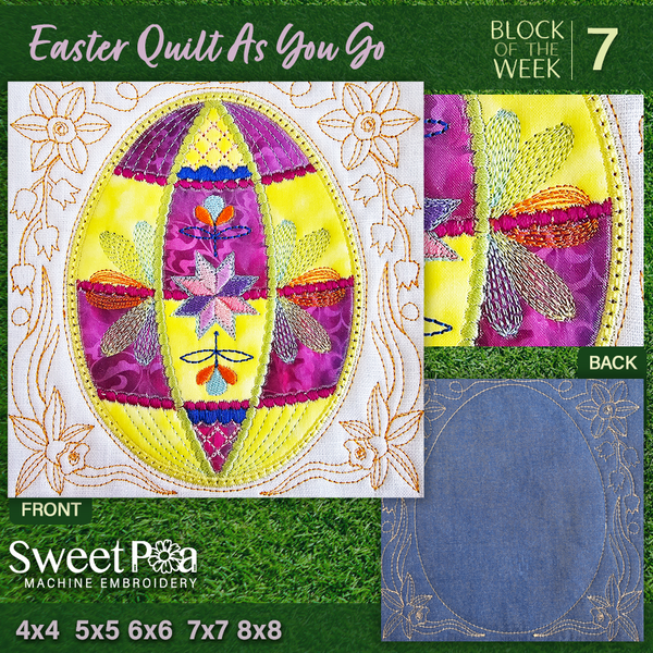 BOW Easter Quilt As You Go - Block 7
