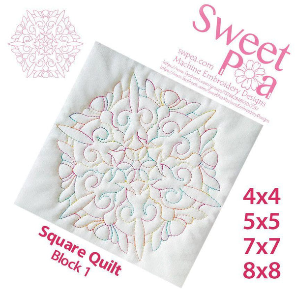Square Quilt Block 1 4x4 5x5 6x6 7x7 8x8 - Sweet Pea Australia In the hoop machine embroidery designs. in the hoop project, in the hoop embroidery designs, craft in the hoop project, diy in the hoop project, diy craft in the hoop project, in the hoop embroidery patterns, design in the hoop patterns, embroidery designs for in the hoop embroidery projects, best in the hoop machine embroidery designs perfect for all hoops and embroidery machines