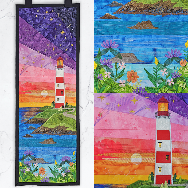 lighthouse scene hanger ith design by sweet pea