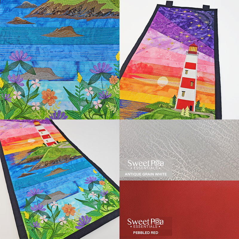 lighthouse scene hanger and sweet pea essentials used
