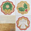 christmas coasters with cork and pleather used