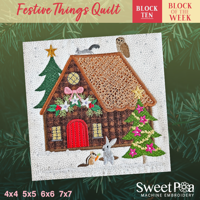 BOW Christmas Festive Things Quilt - Block 10