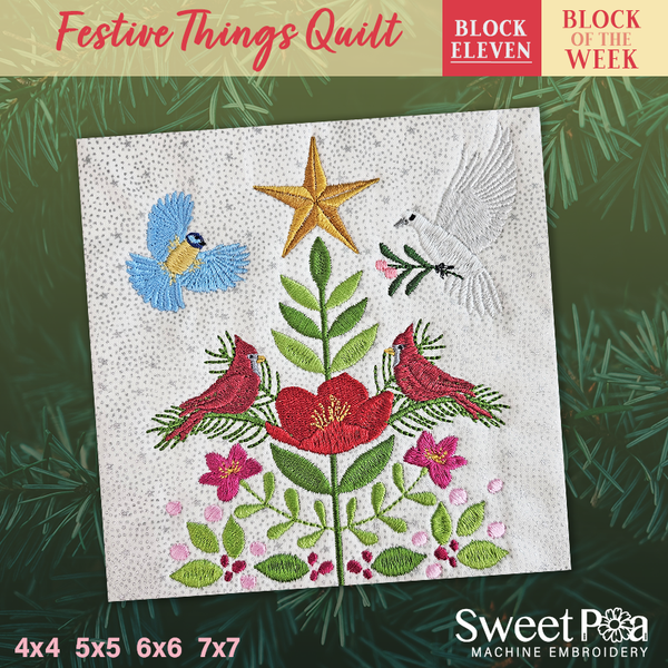 BOW Christmas Festive Things Quilt - Block 11