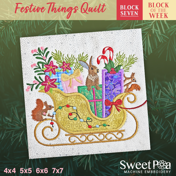 BOW Christmas Festive Things Quilt - Block 7