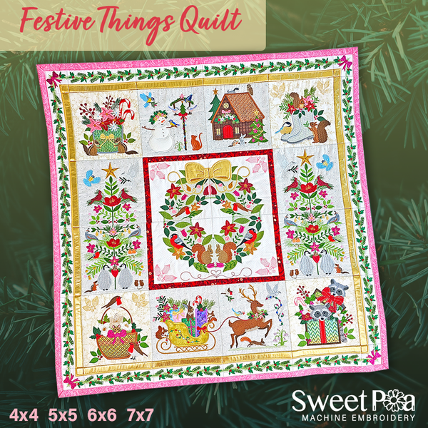 BOW Christmas Festive Things Quilt - Assembly Instructions