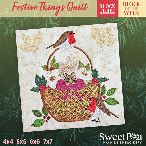 BOW Christmas Festive Things Quilt - Block 3