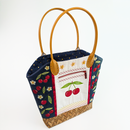 Cherry bag, embroidery, handbag, purse, tote, carry, fruit, cherry, in the hoop, sweet pea machine embroidery