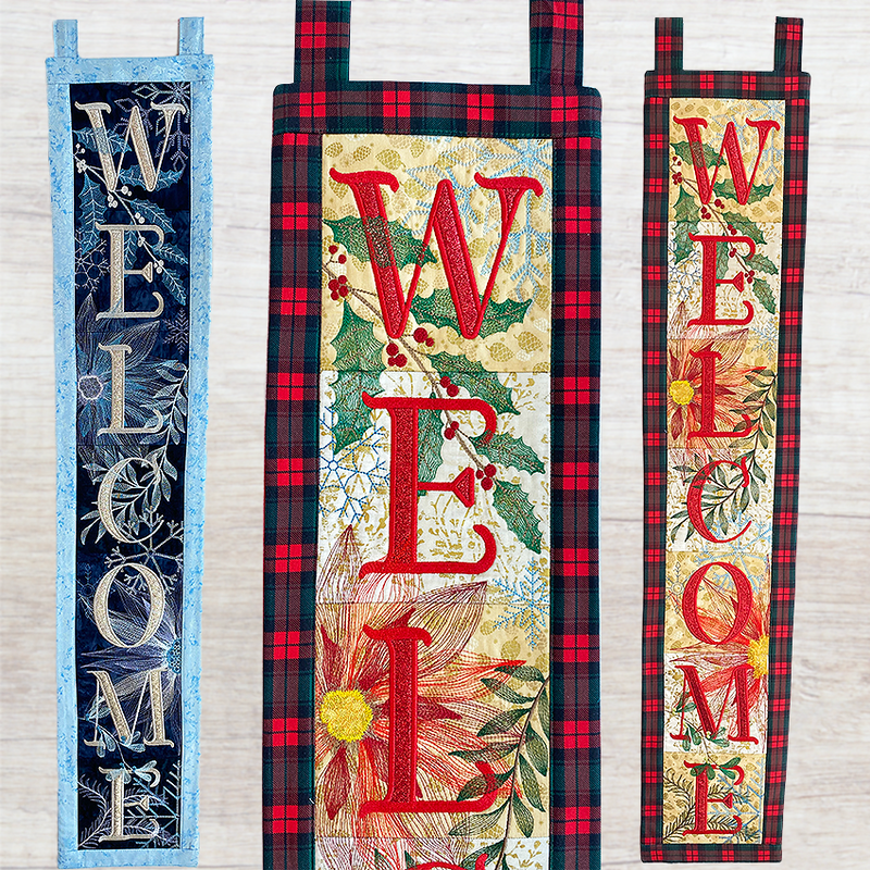 Christmas or Winter Welcome Hanger 4x4 5x5 6x6 7x7 8x8