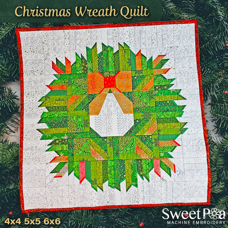 Christmas Wreath Quilt 4x4 5x5 6x6