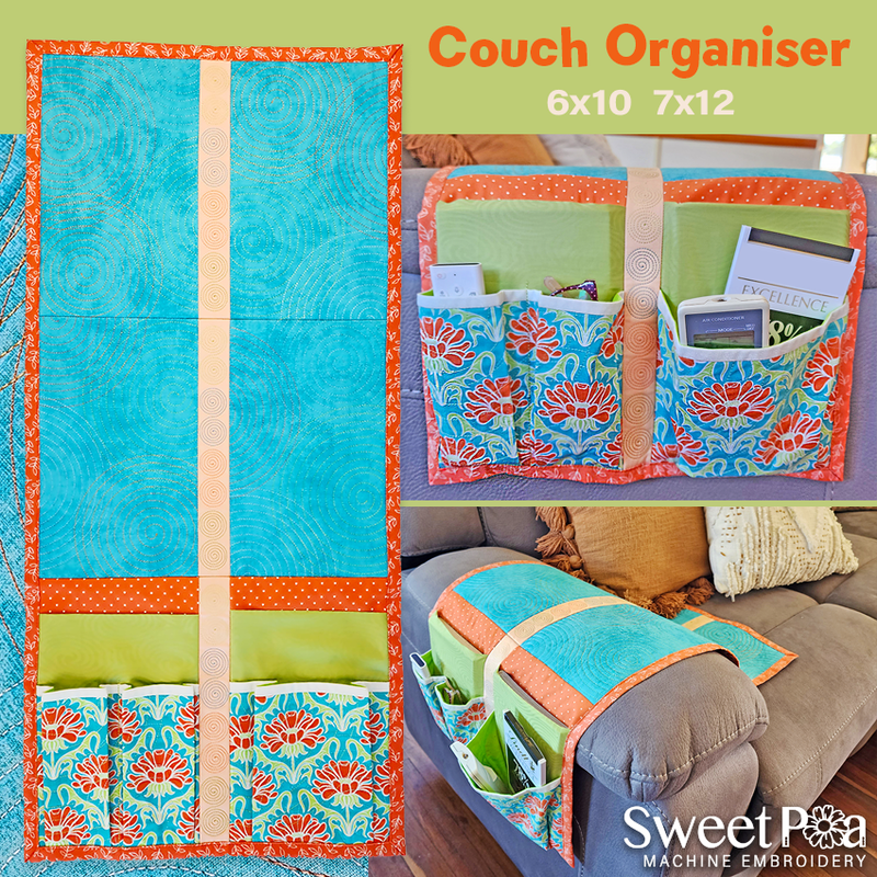 Couch Organiser 6x10 7x12 In the hoop machine embroidery designs