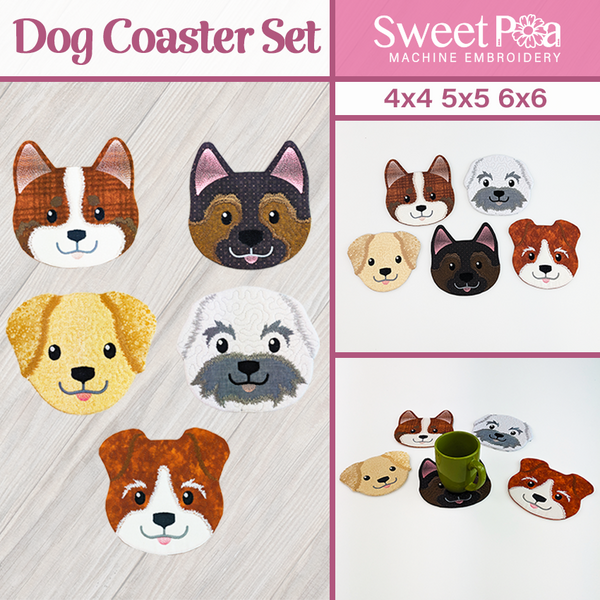 Dog Coaster Set 4x4 5x5 6x6