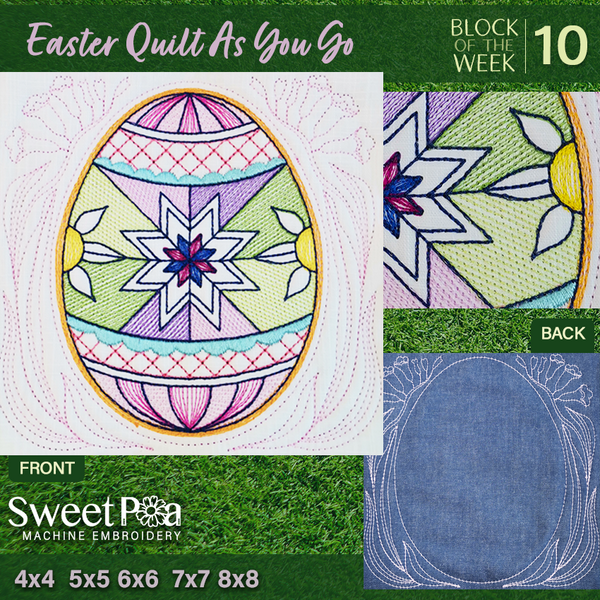 BOW Easter Quilt As You Go - Block 10