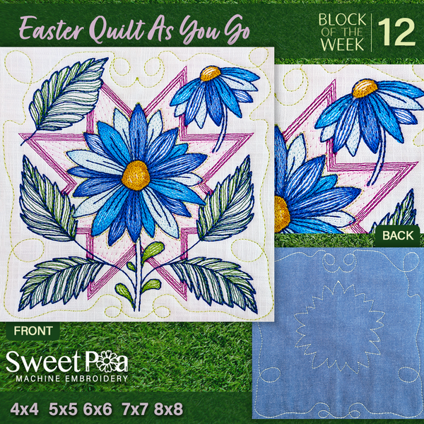 BOW Easter Quilt As You Go - Block 12