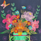table runner, vase runner, flourishing vase, flowers, in the hoop, machine embroidery