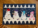 Snowman Family Outing Table Runner 5x7 6x10 7x12
