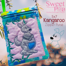 Kangaroo Zipper Purse 5x7 In the hoop machine embroidery designs