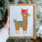 Knitted Christmas Llama Embroidery frame