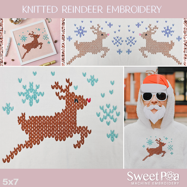 Knitted Reindeer Embroidery