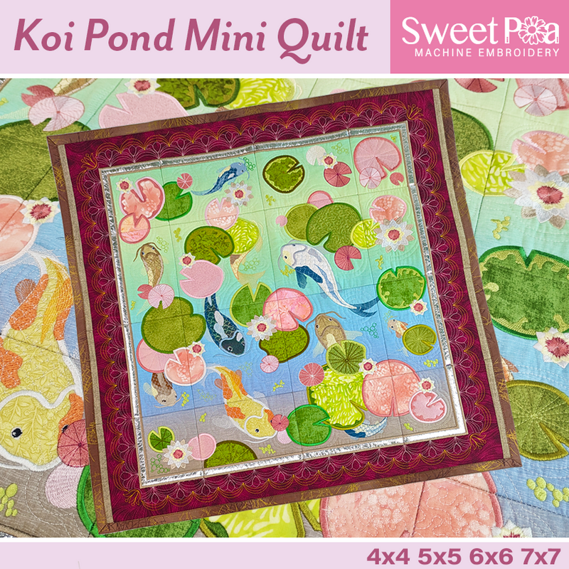 Koi Pond Mini Quilt 4x4 5x5 6x6 7x7
