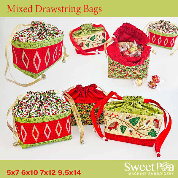Mixed Drawstring Bags 5x7 6x10 7x12 9.5x14