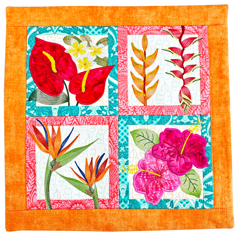 Tropical Flowers Window Cushion 4x4 5x5 6x6 7x7 8x8