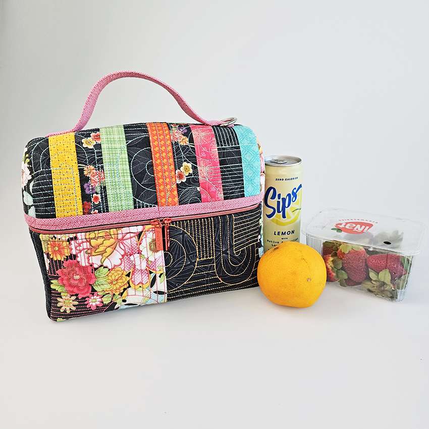 vintage tote bag as lunch box