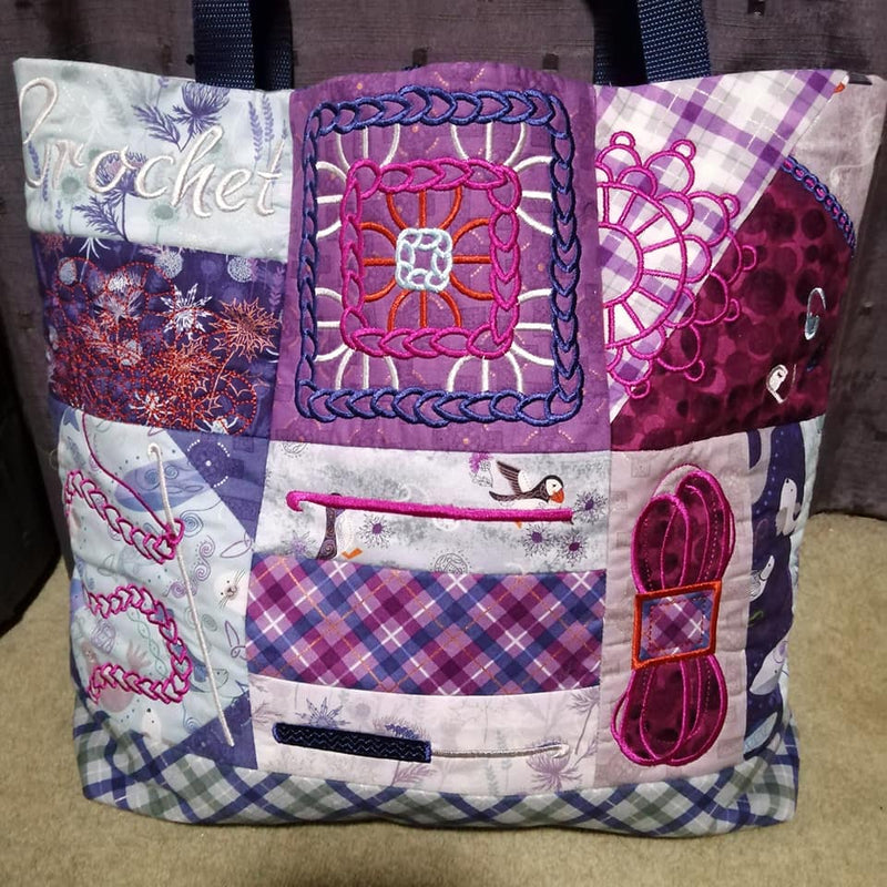 Crochet Tote Bag 4x4 5x5 6x6