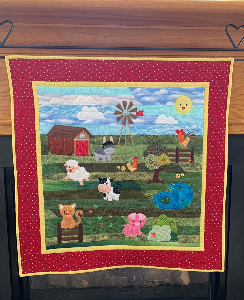 Farm Animals (Floating) Quilt 5x7 In the hoop machine embroidery designs