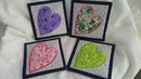 Hawaiian Hearts Coaster 4x4 5x5 - Sweet Pea Australia In the hoop machine embroidery designs. in the hoop project, in the hoop embroidery designs, craft in the hoop project, diy in the hoop project, diy craft in the hoop project, in the hoop embroidery patterns, design in the hoop patterns, embroidery designs for in the hoop embroidery projects, best in the hoop machine embroidery designs perfect for all hoops and embroidery machines