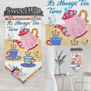 Tea Time Flag 5x7 6x10 7x12 In the hoop machine embroidery designs