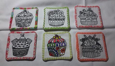 Painted Cupcake Coasters Colouring in 4x4 5x5 - Sweet Pea Australia In the hoop machine embroidery designs. in the hoop project, in the hoop embroidery designs, craft in the hoop project, diy in the hoop project, diy craft in the hoop project, in the hoop embroidery patterns, design in the hoop patterns, embroidery designs for in the hoop embroidery projects, best in the hoop machine embroidery designs perfect for all hoops and embroidery machines