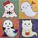 Cute Ghost Runner 4x4 5x5 6x6 7x7 In the hoop machine embroidery designs