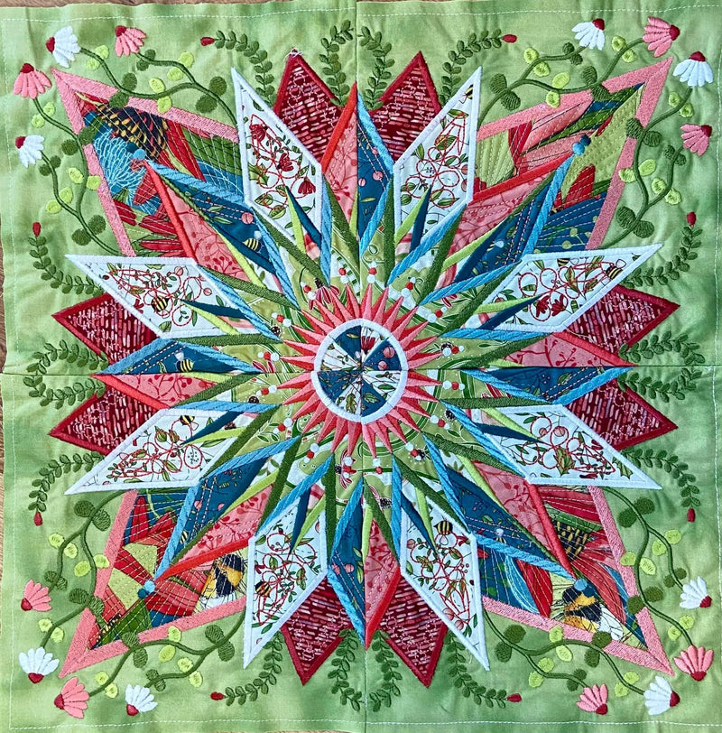 BOM Ethereal Grove Quilt - Block 1 In the hoop machine embroidery designs