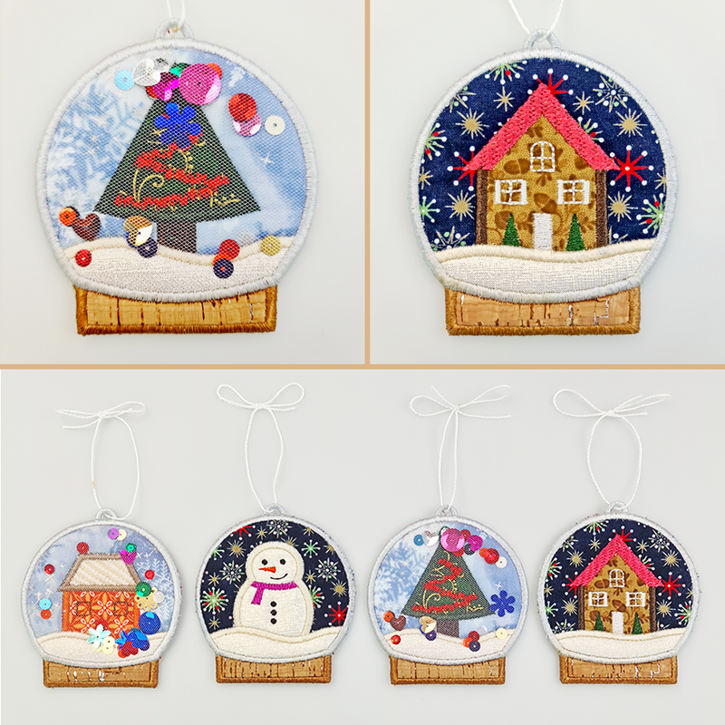 Snow Globe Ornaments 4x4 - Sweet Pea Australia In the hoop machine embroidery designs. in the hoop project, in the hoop embroidery designs, craft in the hoop project, diy in the hoop project, diy craft in the hoop project, in the hoop embroidery patterns, design in the hoop patterns, embroidery designs for in the hoop embroidery projects, best in the hoop machine embroidery designs perfect for all hoops and embroidery machines