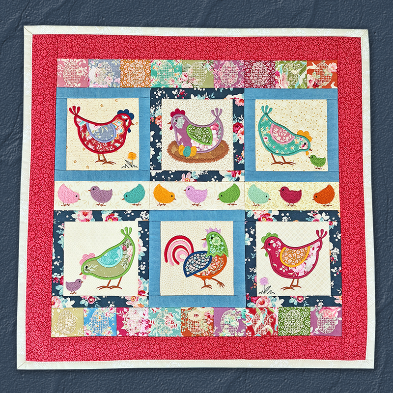 Clucking Around Quilt 4x4 5x5 6x6 7x7 - Sweet Pea Australia In the hoop machine embroidery designs. in the hoop project, in the hoop embroidery designs, craft in the hoop project, diy in the hoop project, diy craft in the hoop project, in the hoop embroidery patterns, design in the hoop patterns, embroidery designs for in the hoop embroidery projects, best in the hoop machine embroidery designs perfect for all hoops and embroidery machines