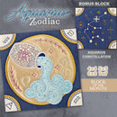 BOM Zodiac Quilt Block 11 - Aquarius - Sweet Pea Australia In the hoop machine embroidery designs. in the hoop project, in the hoop embroidery designs, craft in the hoop project, diy in the hoop project, diy craft in the hoop project, in the hoop embroidery patterns, design in the hoop patterns, embroidery designs for in the hoop embroidery projects, best in the hoop machine embroidery designs perfect for all hoops and embroidery machines