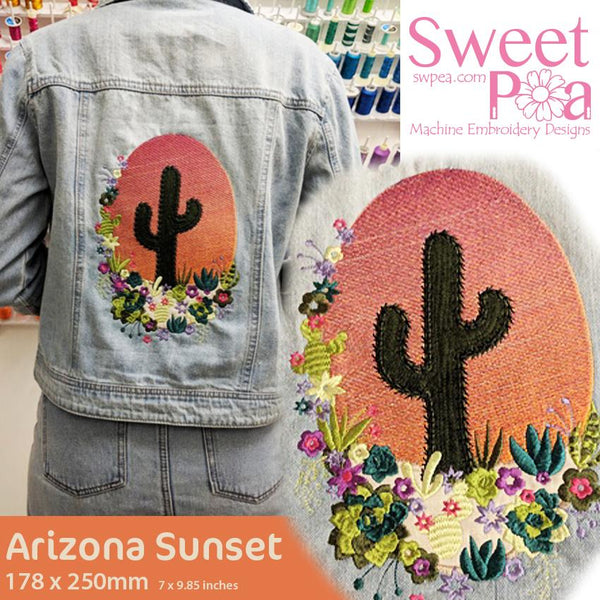 Arizona Sunset Embroidery Design - Sweet Pea Australia In the hoop machine embroidery designs. in the hoop project, in the hoop embroidery designs, craft in the hoop project, diy in the hoop project, diy craft in the hoop project, in the hoop embroidery patterns, design in the hoop patterns, embroidery designs for in the hoop embroidery projects, best in the hoop machine embroidery designs perfect for all hoops and embroidery machines