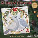 BOW Twelve Days of Christmas Quilt Block 2 - Sweet Pea Australia In the hoop machine embroidery designs. in the hoop project, in the hoop embroidery designs, craft in the hoop project, diy in the hoop project, diy craft in the hoop project, in the hoop embroidery patterns, design in the hoop patterns, embroidery designs for in the hoop embroidery projects, best in the hoop machine embroidery designs perfect for all hoops and embroidery machines