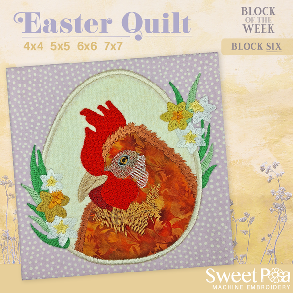 BOW Easter Quilt - Block 6 - Sweet Pea Australia In the hoop machine embroidery designs. in the hoop project, in the hoop embroidery designs, craft in the hoop project, diy in the hoop project, diy craft in the hoop project, in the hoop embroidery patterns, design in the hoop patterns, embroidery designs for in the hoop embroidery projects, best in the hoop machine embroidery designs perfect for all hoops and embroidery machines