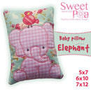 Baby Pillow with Elephant 5x7 6x10 7x12 - Sweet Pea Australia In the hoop machine embroidery designs. in the hoop project, in the hoop embroidery designs, craft in the hoop project, diy in the hoop project, diy craft in the hoop project, in the hoop embroidery patterns, design in the hoop patterns, embroidery designs for in the hoop embroidery projects, best in the hoop machine embroidery designs perfect for all hoops and embroidery machines