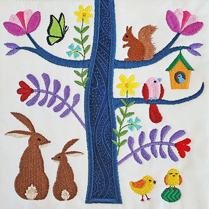 BOW Spring Things Quilt - Block 12 In the hoop machine embroidery designs