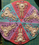Bunny Table Centre 5x5 6x6 7x7 - Sweet Pea Australia In the hoop machine embroidery designs. in the hoop project, in the hoop embroidery designs, craft in the hoop project, diy in the hoop project, diy craft in the hoop project, in the hoop embroidery patterns, design in the hoop patterns, embroidery designs for in the hoop embroidery projects, best in the hoop machine embroidery designs perfect for all hoops and embroidery machines