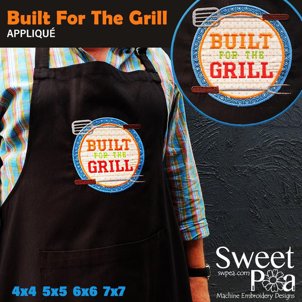 Built for the Grill Applique 4x4 5x5 6x6 7x7 - Sweet Pea Australia In the hoop machine embroidery designs. in the hoop project, in the hoop embroidery designs, craft in the hoop project, diy in the hoop project, diy craft in the hoop project, in the hoop embroidery patterns, design in the hoop patterns, embroidery designs for in the hoop embroidery projects, best in the hoop machine embroidery designs perfect for all hoops and embroidery machines