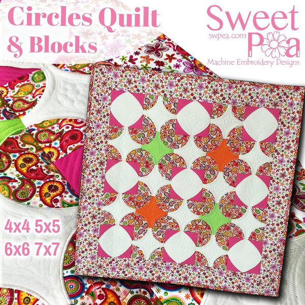 Circles Quilt and Blocks 4x4 5x5 6x6 7x7 - Sweet Pea Australia In the hoop machine embroidery designs. in the hoop project, in the hoop embroidery designs, craft in the hoop project, diy in the hoop project, diy craft in the hoop project, in the hoop embroidery patterns, design in the hoop patterns, embroidery designs for in the hoop embroidery projects, best in the hoop machine embroidery designs perfect for all hoops and embroidery machines