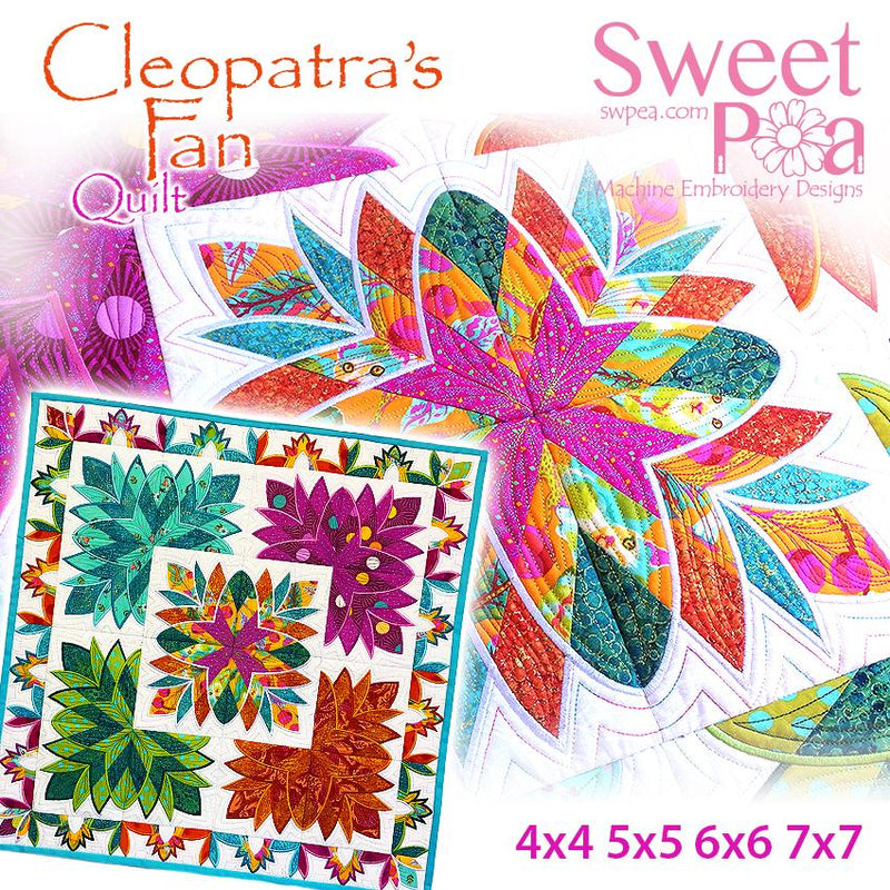 Cleopatra's fan quilt 4x4 5x5 6x6 7x7 - Sweet Pea Australia In the hoop machine embroidery designs. in the hoop project, in the hoop embroidery designs, craft in the hoop project, diy in the hoop project, diy craft in the hoop project, in the hoop embroidery patterns, design in the hoop patterns, embroidery designs for in the hoop embroidery projects, best in the hoop machine embroidery designs perfect for all hoops and embroidery machines