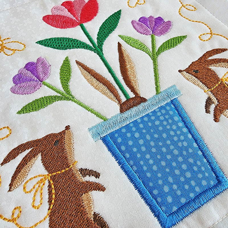 BOW Spring Things Quilt - Block 3 In the hoop machine embroidery designs