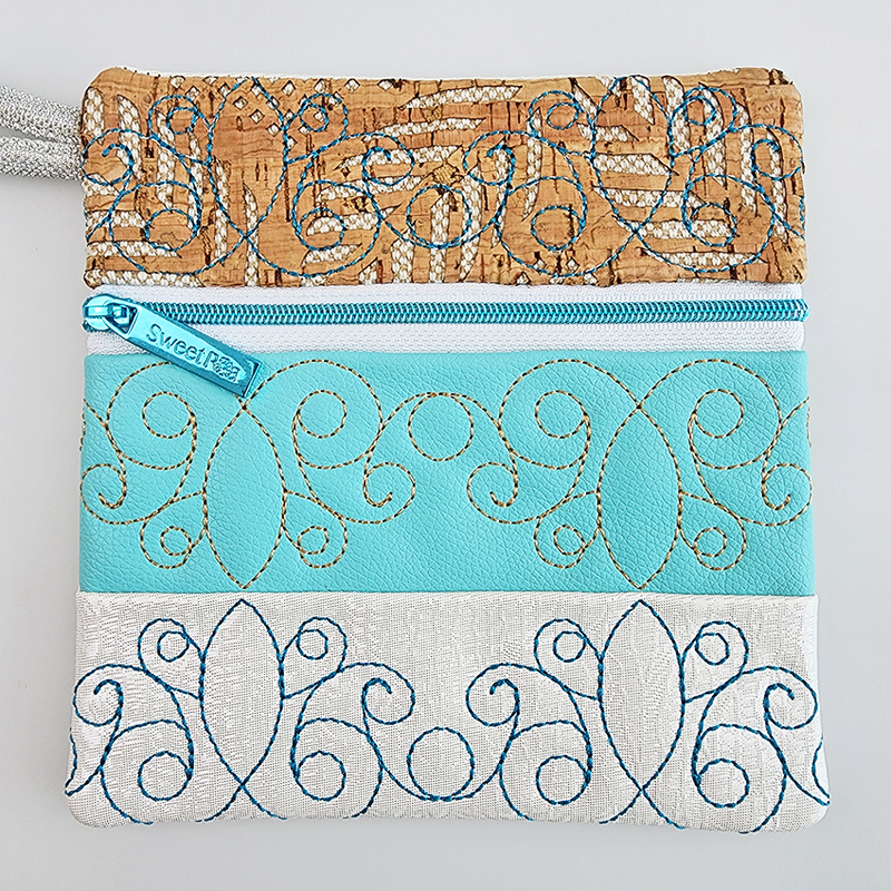 Triple Delight Stripe Purse 4x4 5x5 6x6 In the hoop machine embroidery designs