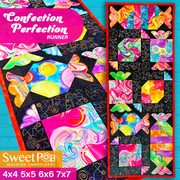 Confection Perfection Runner 4x4 5x5 6x6 7x7 In the hoop machine embroidery designs