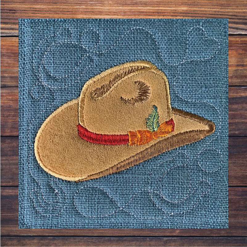 Cowboy Hat Add-on Block 4x4 5x5 6x6 7x7 - Sweet Pea Australia In the hoop machine embroidery designs. in the hoop project, in the hoop embroidery designs, craft in the hoop project, diy in the hoop project, diy craft in the hoop project, in the hoop embroidery patterns, design in the hoop patterns, embroidery designs for in the hoop embroidery projects, best in the hoop machine embroidery designs perfect for all hoops and embroidery machines