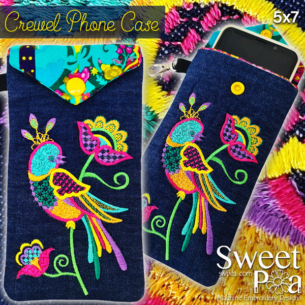 Crewel Phone Case 5x7 - Sweet Pea Australia In the hoop machine embroidery designs. in the hoop project, in the hoop embroidery designs, craft in the hoop project, diy in the hoop project, diy craft in the hoop project, in the hoop embroidery patterns, design in the hoop patterns, embroidery designs for in the hoop embroidery projects, best in the hoop machine embroidery designs perfect for all hoops and embroidery machines